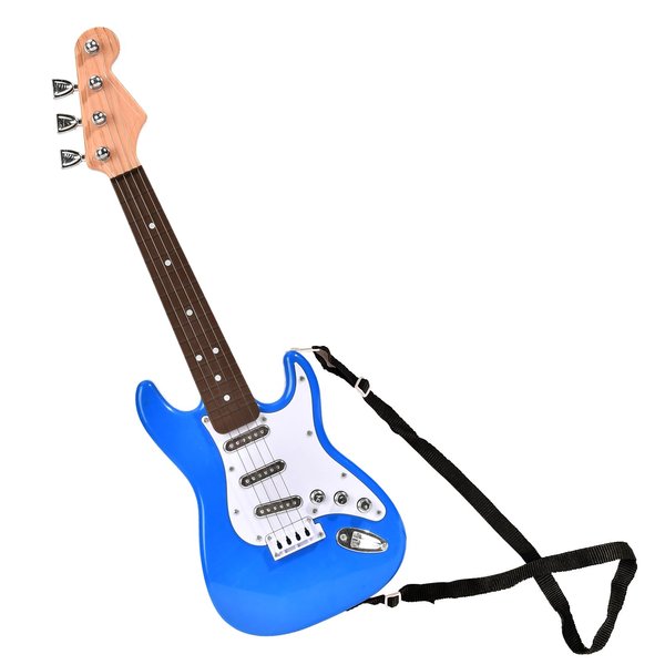 Huang Cheng Toys 16 inch Mini Guitar Toy for Kids,Portable Electronic Blue Guitar Musical Instrument Toy, Birthday Gifts for Beginner Children Toddler Boys Girls Age 3-6