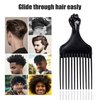 Soft 'N Style Black Afro Comb, Hair Pick for Curly Hair, Plastic Afro Pick for Women and Men, Detangle Wig Braid Hair Styling Comb, Hair Pick Comb for Styling, Curly Hair Comb
