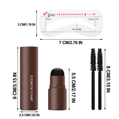 LXZJJM Eyebrow Stamp Stencil Kit,Long-lasting,Natural and Smooth Texture,Includes 20 Brow Shapes & Stamps,Reusable eyebrow stencils (dark brown+black)