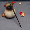 ArrErr 2 Pack Hair Sticks Sandalwood Hairpin Natural Wood Ebony Black Handmade Streight Hair Styling Clip Shawl Pins for Women with Gift Pouch