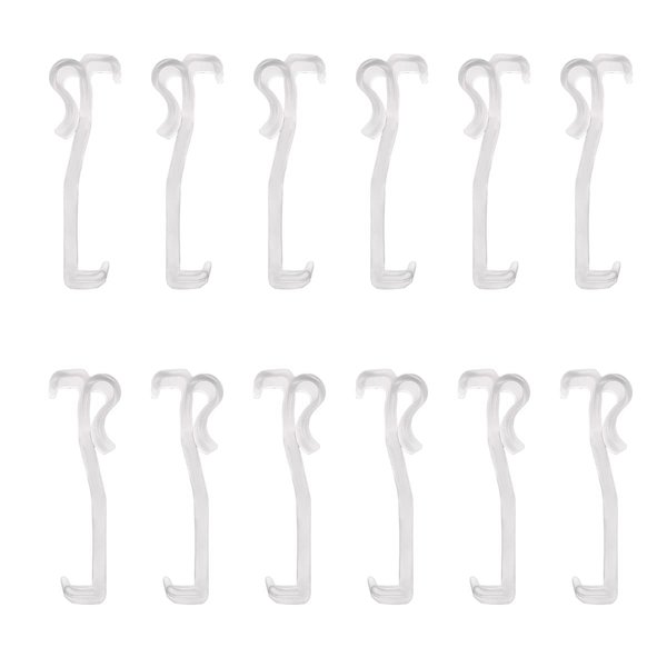 12Pcs 2.5 Inch Valance Clips Window Blind Clips Clear Plastic Valance Retainer Clips Hidden Valance Clips for Horizontal Blind Valance