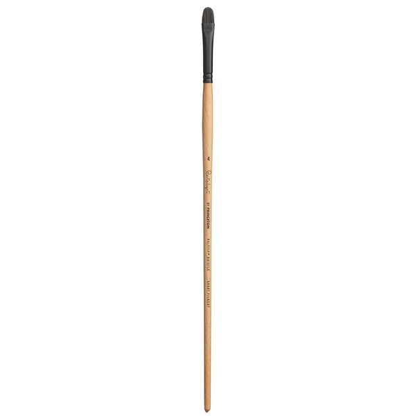 Princeton Catalyst Polytip, Brushes for Acrylic & Oil, Series 6400 Long Handle, Short Filbert, Size 4