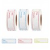 Freezer Labels 375pcs - 3"x1" Self-Adhesive Removable Food Labels | Write-On Waterproof & Oil-Proof Tape for Containers, Meal Prep & Pantry Organization (3 Rolls, 3 Colors)