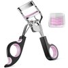 Eye Lash Curler with 6PCS Extra Replacement Strips, Whalrace Superior Curling Effect Eyelash Curlers, Easy & Comfortable to Grip and Use-Gpink