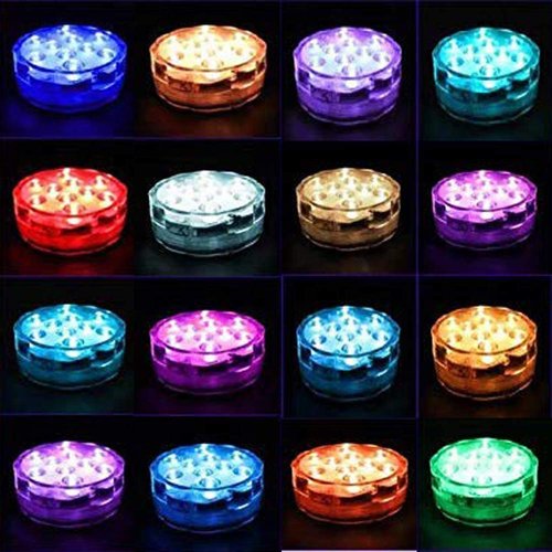 KINHON [8-Pack] Submersible Led Lights with Remotes,Kinhon Waterproof Submersible Lights Battery Operated,Underwater Pond Lights RGB Multi-Color Pool Lights for Founttain,Pond,Garden,Wedding,Shower