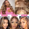Kucmir 30 Inch Highlight Lace Front Wig Human Hair Pre Plucked Ombre Lace Front Wig Human Hair 13x6 Lace Front Wigs Human Hair Honey Blonde HD Lace Front Wig Human Hair with Baby Hairline