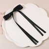 4Pcs Ribbon Bow Hair Clips with Long Tassel for Women,Hair Ribbons with Bow, Bowknot Hair Ponytail Holder Accessories for Women Girls Toddlers Teens Kids (Black +Beige)