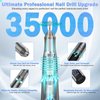 NAILGIRLS Cordless Electric Nail Drill, Portable Electric File 35000rpm Nail Drill Kit with Drill Bits Set and Rechargeable for Acrylic Nail Drill Manicure Pedicure Polishing Gray