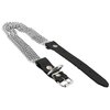 Triple Metal Chain 1" Wide Genuine Leather Straps Dog Collar (22.5"-25")