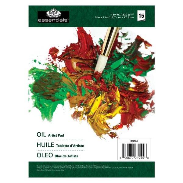 Essentials Oil Color Artist Paper Pad 5"X7"-15 pages