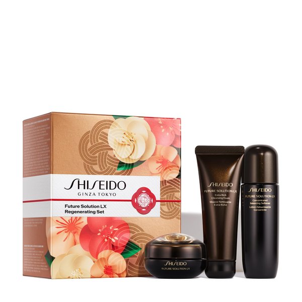 Shiseido Future Solution LX Regenerating Set - Includes Eye and Lip Contour Regenerating Cream (17mL), Extra Rich Cleansing Foam (50mL) & Concentrated Balancing Softener (75mL) - $230 Value