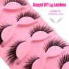 Fox Eye Lashes Wispy Eyelashes 19mm Long Cat-Eye Lashes Angel Wing Lashes Faux Mink False Eyelashes Natural Look 5 Pairs pack(XF06)