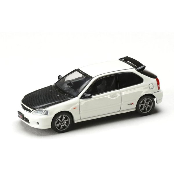 1/64 Hobby Japan JDM64 Civic Type R EK9 JDM Style (Championship White) with Carbon Hood Diecast Model Car - HJDM001-3