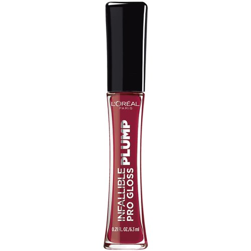 L'Oreal Paris Infallible Pro Gloss Plump Lip Gloss with Hyaluronic Acid, Long Lasting Plumping Shine, Lips Look Instantly Fuller and More Plump, Ruby Sheen, 0.21 fl. oz.