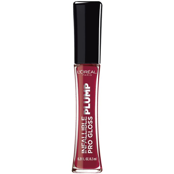 L'Oreal Paris Infallible Pro Gloss Plump Lip Gloss with Hyaluronic Acid, Long Lasting Plumping Shine, Lips Look Instantly Fuller and More Plump, Ruby Sheen, 0.21 fl. oz.