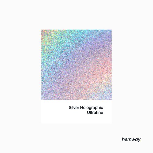 Hemway Premium Ultra Sparkle Glitter Multi-Purpose Metallic Flake for Nail Art, Cosmetic Graded, Makeup, Festival and Hair 100g / 3.5oz - Ultrafine (1/128 0.008 0.2mm) - Silver Holographic