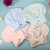 IJRPLM 4 Pack Microfiber Hair Towel Cap,Super Absorbent Hair Towel Wrap Drying Hair Cap,Soft Microfiber Hair Drying Towel Cap with Bow-Knot,Anti Frizz Hair Turban Wrap for Curly Long Wet Hair
