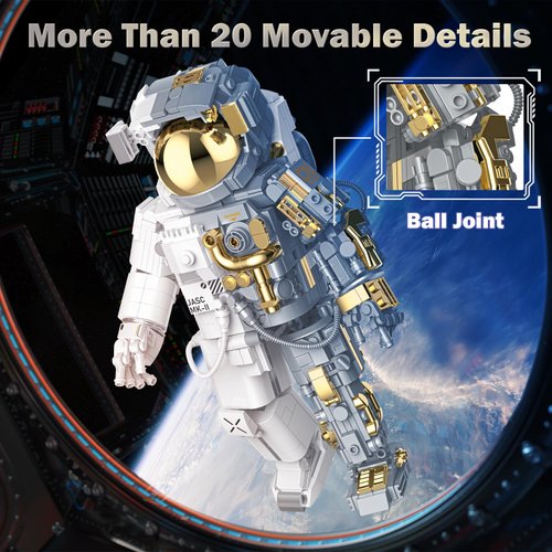 JMBricklayer Space Astronaut Building Sets for Adults 70109, Space Toys Gifts for Kids 8-14 Boys Girls, Flexible Astronaut Building Blocks Model with Display Stand, Spaceman Christmas Birthday Gifts
