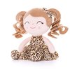 Gloveleya Baby Dolls Soft Snuggly First Baby Girl Gifts Plush Doll with Light Skin & Leopard Dress 12inches Animal Series