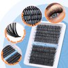 Lash Clusters 240 Pcs Individuals Eyelash Extensions 16-20MM Dramatic Long Fluffy D Curl Lash Extensions Pack by Mavphnee (40D+50D)