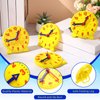 Batiyeer 24 Pcs Teaching Clock Kit for Kids to Tell Time Teaching Clock Mini Geared Clock for Kids Basic Math Development Teacher and Classroom Supplies, 4 Inch(Yellow)