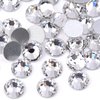 Towenm 1000 Pieces Glass Flatback Rhinestones, SS16 4mm Flat Back Crystals for Craft Clothes Nail Face Art, Non Hotfix Flatback Crystal Rhinestone Gemstones (Crystal Clear/White)