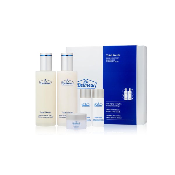 Dr. Belmeur Total Youth Biome (Skincare Set, 12.2fl oz) - Premium Total Age-Defying Toner + Emulsion Set for Wrinkles, Elasticity, Hydration & Skin Tone. Korean Skin Care by LG Beauty. Collagen,