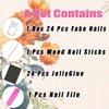 24Pcs Cat Eye Press on Nails Square Medium Fake Nails Red False Nails Glitter Full Cover Stick on Nails Artificial Acrylic Reusable Nail Design Glue on Nails for Women Girls Manicure Salon Decorations