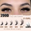 Fluffy Volume Eyelash Clusters DIY Lash Extension 10-18MIX D Curl Lash Clusters 200D Wispy Individual Lashes Extensions Clusters Eyelashes DIY Lash for Beginners by Focipeysa