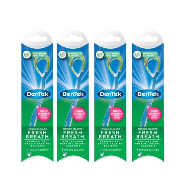 DenTek Fresh Breath Tongue Cleaner, 1 Count. (Pack of 4)
