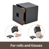 Y-in Hand Tissue Box Cover, Square Facial Tissue Holder Storage for Bathroom Vanity, Countertops, Dressers, Night Stand, Parlors and Offices - Black