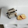Dollhouse Miniature Silver Toaster with 2 Pieces of Toast, Dollhouse Kitchen Utensil Machine 1/12 Scale Bread Machine, for Dollhouse Kitchen Accessories