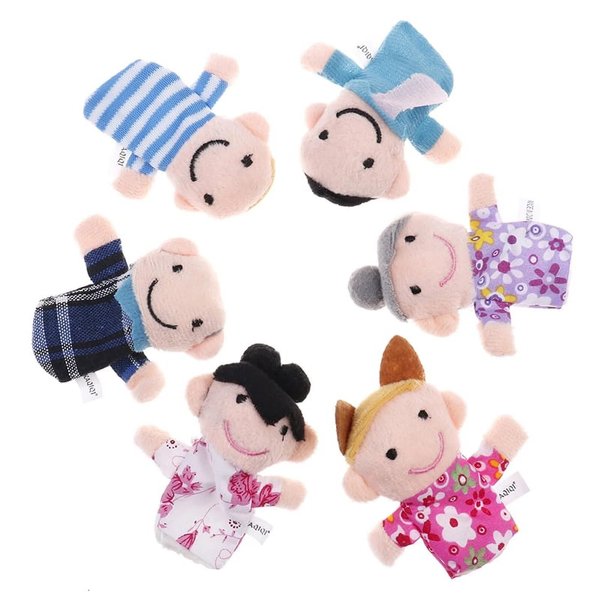 6Pc Mini Family Finger Puppet, Cloth Velvet Puppets,Family Members Finger Puppets Set, Party Favors Birthday Gifts Puppets and Puppet Theaters