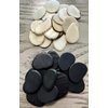 Tagua Beads. 20 Chips. Natural Eco-Friendly Tagua Slices. 10 Black and 10 White Slices. Medium Size: 3x2.5 cm. Approx. Undrilled