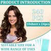 240 Pieces Hair Extension Tape, Hair Extensions Replacement Tape, Wig Tape Invisible Waterproof, Double Sided Replacement Adhesive Tapes for Human Hair Extensions No Residue