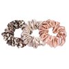 MTSNOO Silk Scrunchies for Hair Sleep 100% Pure 22 Momme Mulberry Mini Silk Scrunchies for Curly Hair with Elastic Band 3 Pack Silk Hair Ties Ropes Scrunchies Set for Women Girls