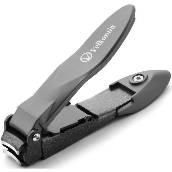 Nail Clippers for Hard Nails with Catcher, Surgical Grade Stainless Steel, Long Handle, Ergonomic Design, Sharp & Durable Nail Cutter for Men and Women, 18-Month Replacement Warranty