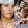 HOSAILY White Body Glitter Stick, Sparkling Holographic Sequins Glitter Gel, Body Shimmer Face Paint Glitter for Eye Hair Nail lip, Chunky Glitter Makeup for Halloween Christmas Rave Festival