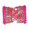 Ruihfas Delicate Women Girls Easy Stretch Pearls Combs Beaded Hair Comb Jewelry Double Clips (Rose)