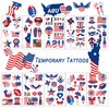 TopFunny Temporary Tattoos, 90Pcs Independence Day Tattoos (10 Sheets) American Flag Red White & Blue Design USA Body Art Patriotic Stickers for Labor Day Memorial Day Decoration Party Supplies Flags