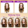 Neverland Beauty Mannequin Head with 50% Real Human Hair, 24 Inch Makeup Hairdressing Training Head Braiding Mannequin Head Manikin Styling Head Cosmetology Practice Doll Head with False Eyelashes #27