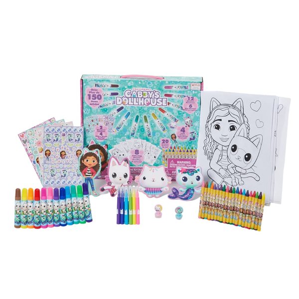 Innovative Designs Gabby's Dollhouse Coloring Art Set for Kids with Stickers and Stampers, 150+ Pieces