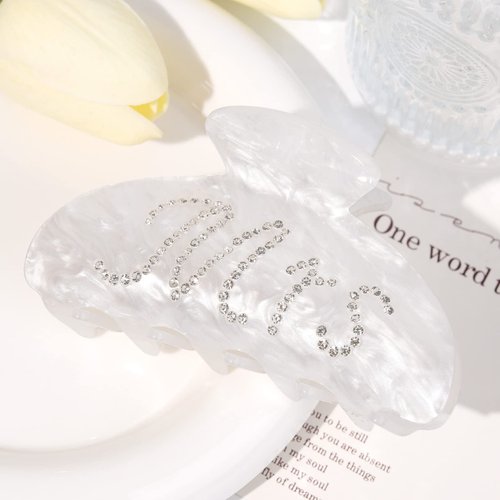 Bride Claw Hair Clip, Mrs White Acrylic Hair Clip Banana Barrettes, Engagement Gift, Bachelorette Party Gifts Decorations Bridesmaid Bride Accessories Wedding