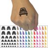 Happy Valentine's Day Truck Temporary Tattoo Water Resistant Fake Body Art Set Collection - Light Green (One Sheet)