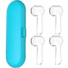 Electric Toothbrush Travel Case for Oral-B Toothbrushes - 4 Pcs Toothbrush Head Covers Compatible with Oral B Electric Toothbrush Heads (Blue)