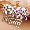 BERYUAN Crystal Flower Hair Comb for Women Girls Prom Crystals Hair Comb Wedding Headpiece for Bride Bridemaid Flower Girls (AB)