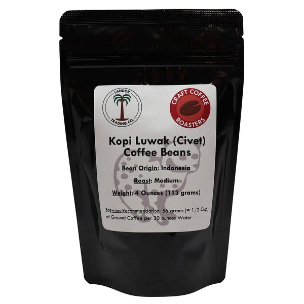 Kopi Luwak (Civet) Coffee - 4 Ounces - Medium Roast