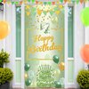 Sage Green Birthday Banner Decorations for Girls Women Sage Green Happy Birthday Door Cover Banner Light Green Birthday Banner Backdrop Porch Banner Sage Green Birthday Party Supplies for Baby Shower