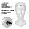 STUDIO LIMITED White Foam Mannequin Head Display, Styrofoam Wig Head (2 pack)