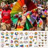 10 Sheets Gay Pride Temporary Body Tattoo Stickers Love Gradient Face Pride Rainbow for LGBT, BL,Les GL